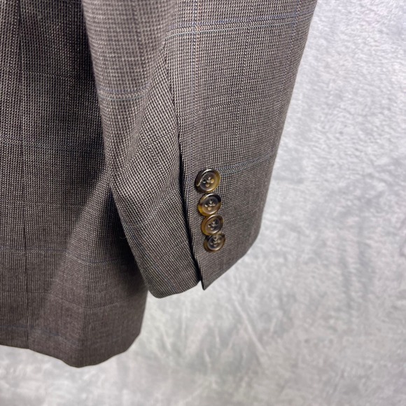 Oak Hall Mens‎ 44R Blazer Jacket 100% Wool Plaid Lined Suit Coat Professional - Picture 7 of 12
